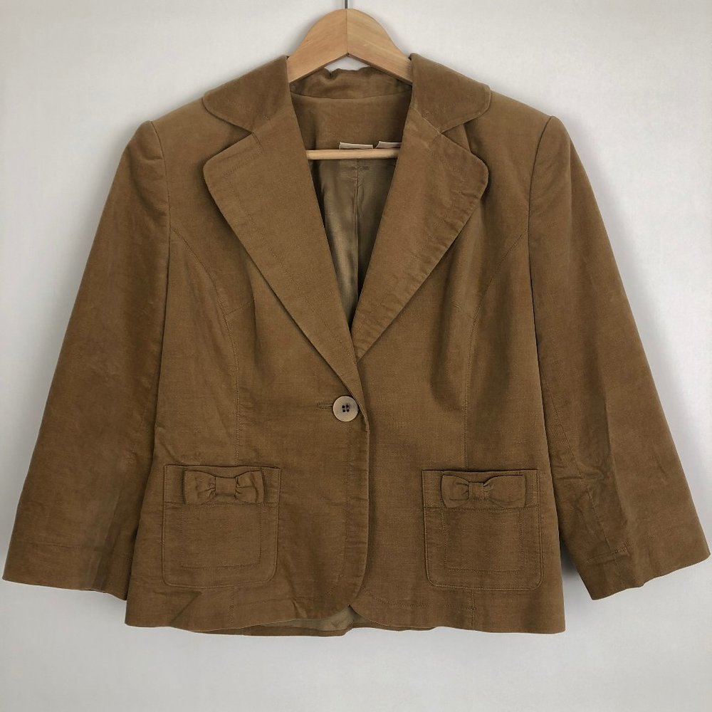 🎈 Olivia & Grace Bow Pocket 3/4 Sleeve Blazer!